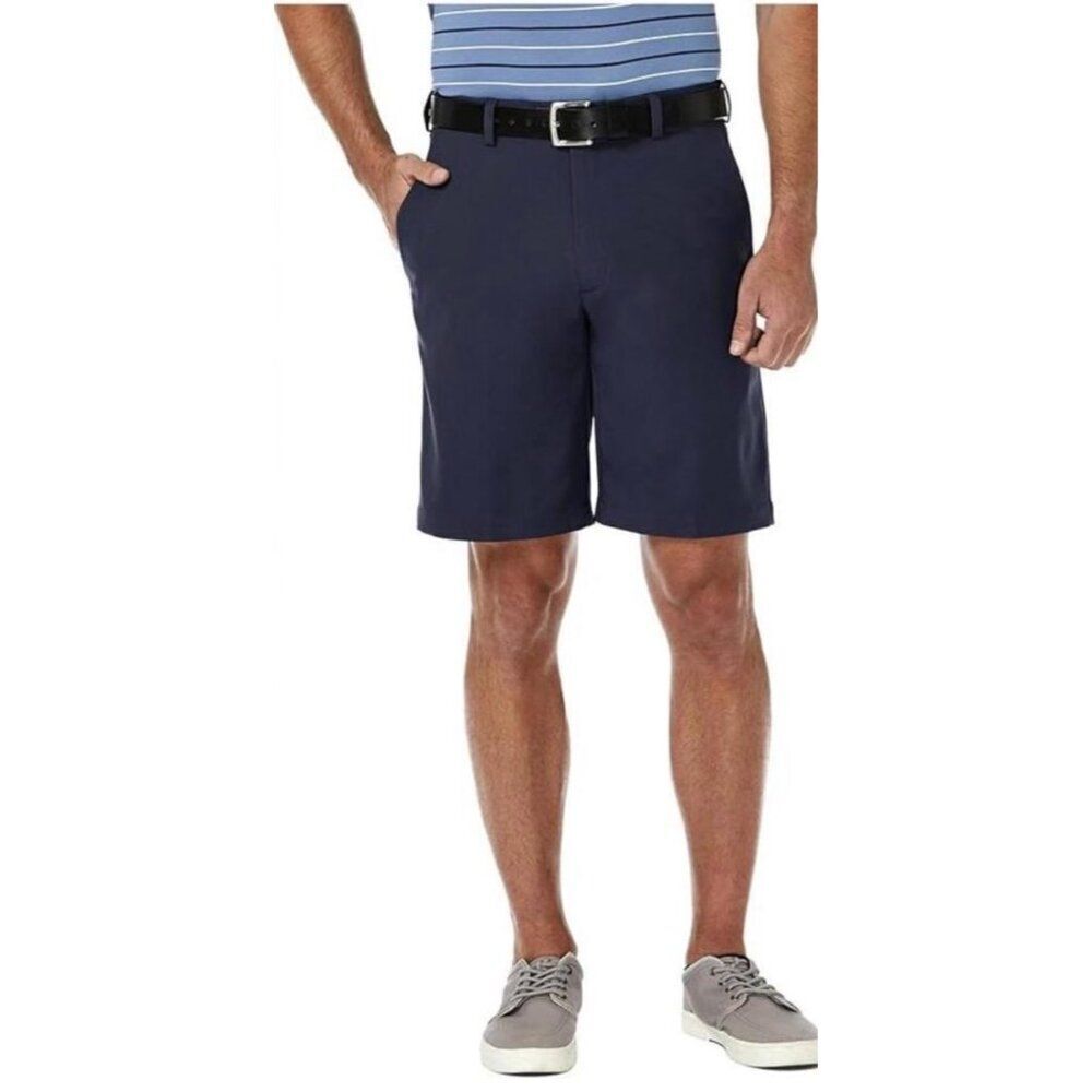 Haggar Men’s Navy Straight Fit Flat Front Shorts Size 42